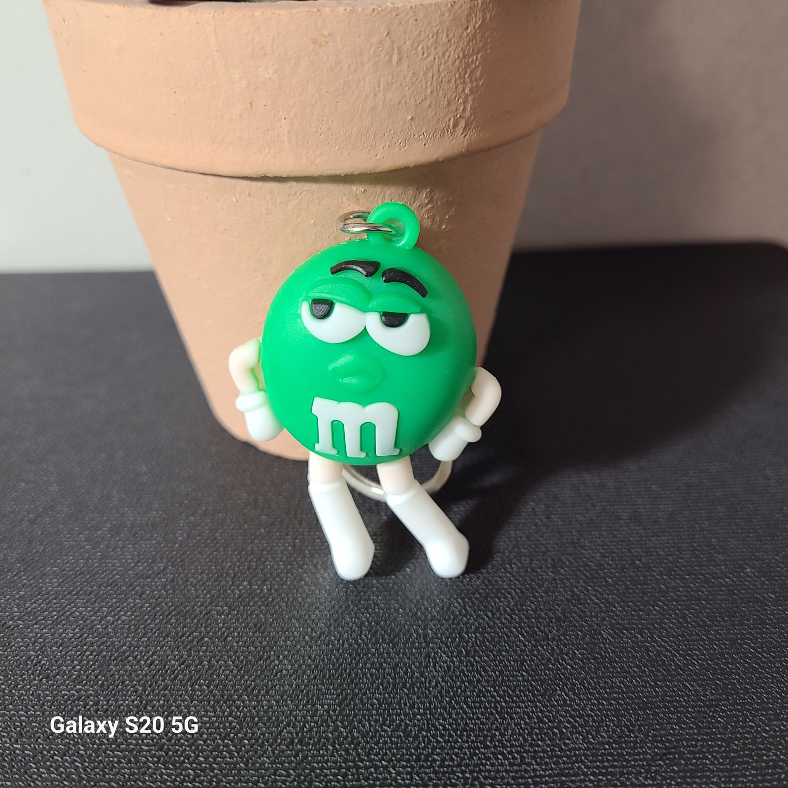 Green M&M Character Keychain Collectible Candy Dispenser Key Ring Nwot